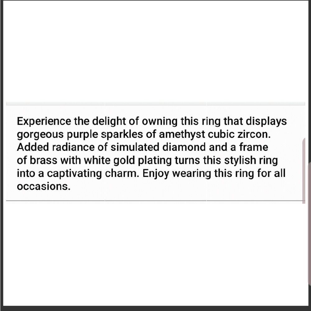 Simulated Amethyst Ring  - Picture 8 of 8